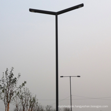 Single arm double arm 10 meters steel square street light pole price road lamp post